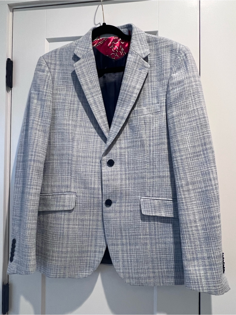 Men's Light Blue Textured Sport Blazer